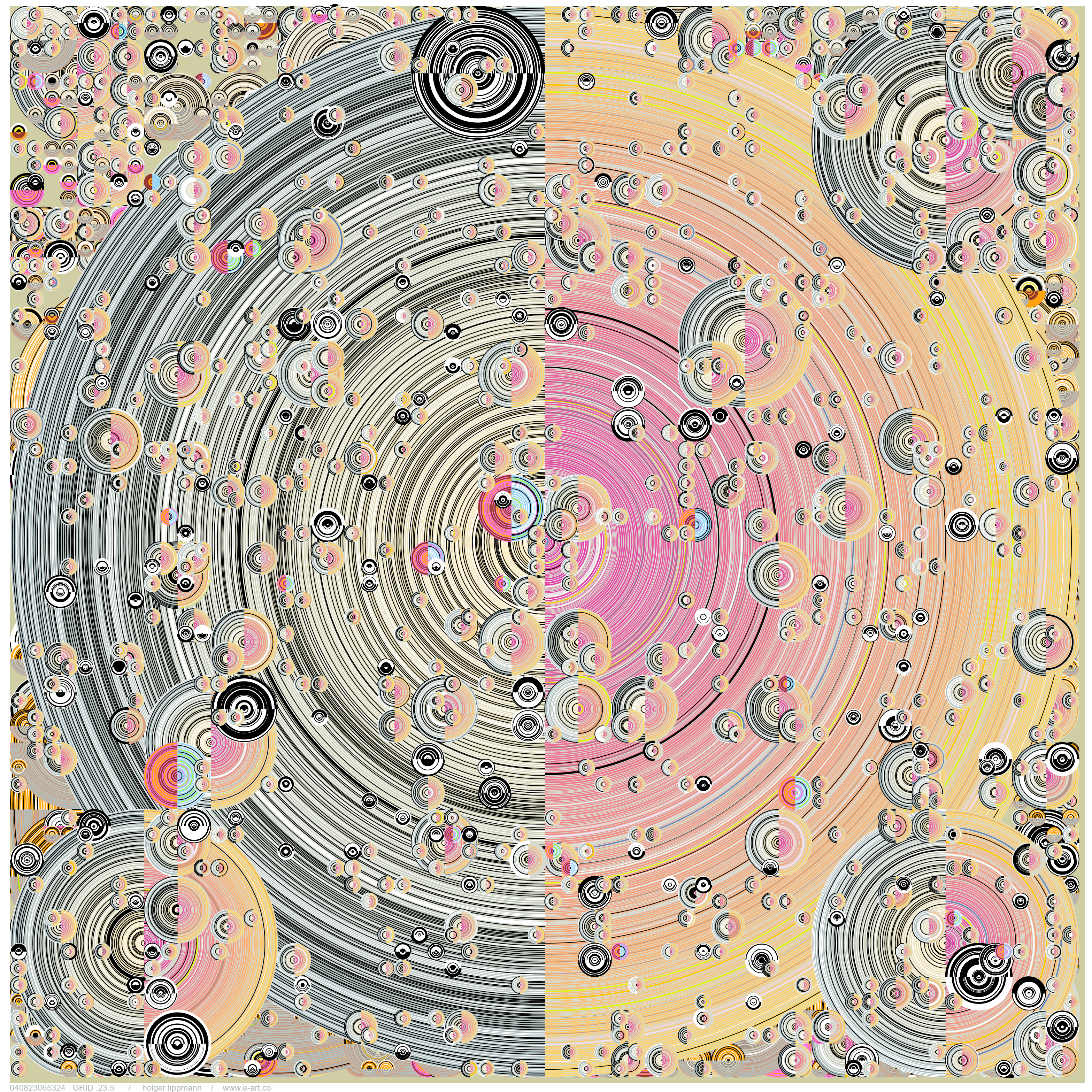 “I’ve been exploring the eternal balance of meaning, magnitude, colors, shades and properties in order to make sense of all the chaos.” | Test output from “Fractal Tapestries” by Holger Lippmann, 2023